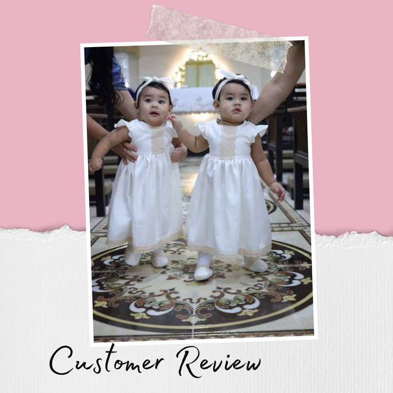 Five(5) Pieces Baptismal Puff Shoulder Dress