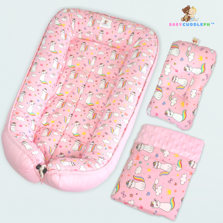 Babycuddleph Mom and Baby Set- Cats in Pink