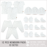 12 Pieces Newborn Clothes (3 Sets WHITE Color) –