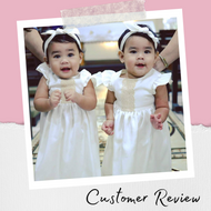 Five(5) Pieces Baptismal Puff Shoulder Dress