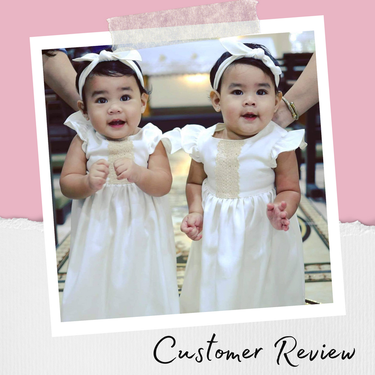 Five(5) Pieces Baptismal Puff Shoulder Dress