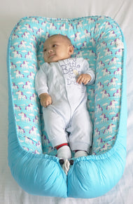 Little Unicorn in Blue (Limited Edition) - Bed and Head Pillow