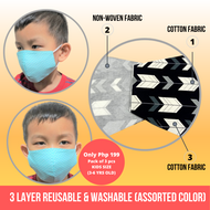 3 PCS  Care  Mask  (KIDS 3-6 years) - Assorted Color/Design