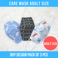3 PCS Care Mask Adult Size - BOY DESIGN