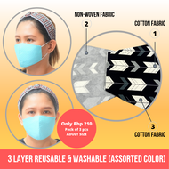 3 PCS  Care Mask  (ADULT SIZE ) - Assorted Color