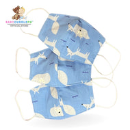 3 PCS  Care Face Mask  (KIDS 3-6 years) - Little Fox in blue