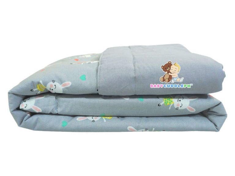 Little Bunny in Pastel Gray - Babycuddle Blanket