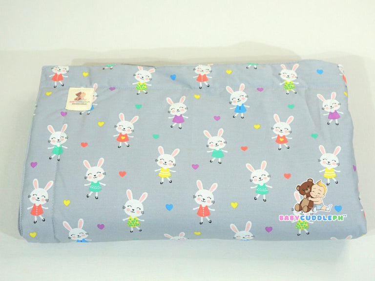 Little Bunny in Pastel Gray - Babycuddle Blanket