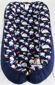 Airplanes in Navy Blue (Limited Edition) - Bed and Head Pillow