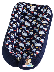 Airplanes in Navy Blue (Limited Edition) - Bed and Head Pillow