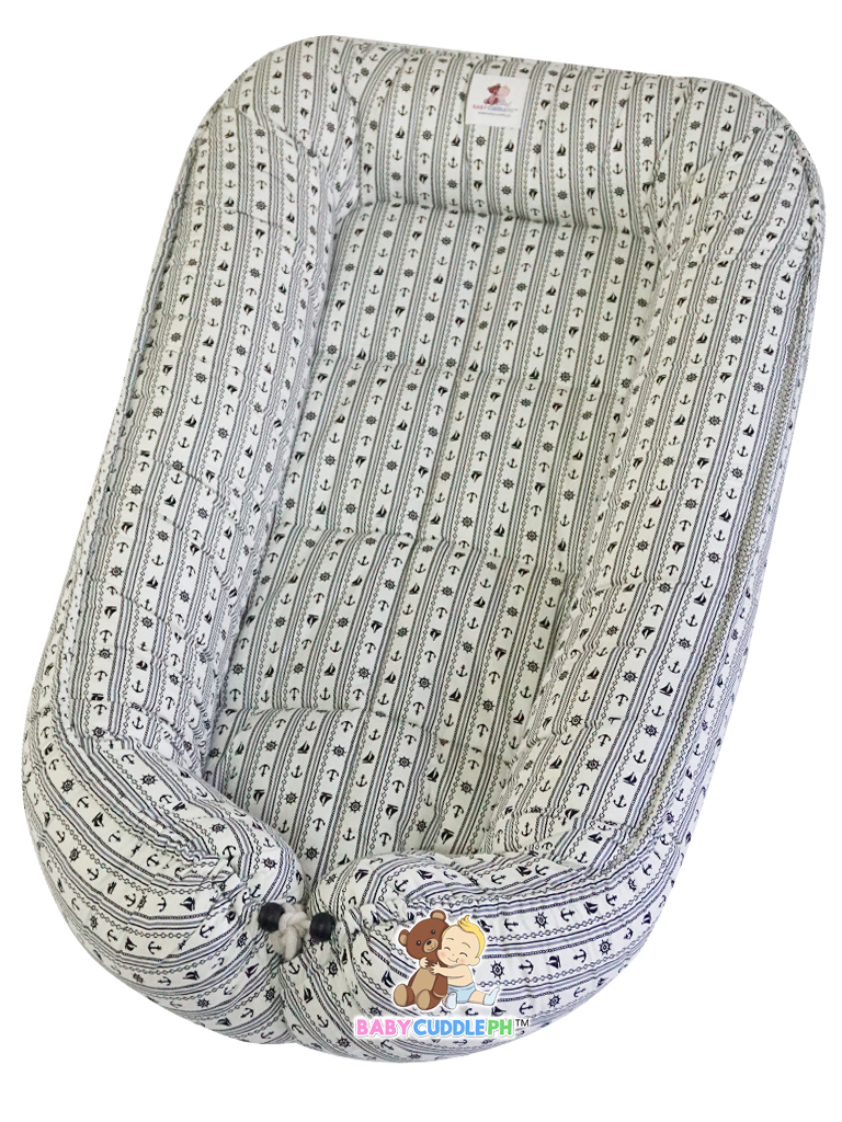 Anchor Stripes in White ( Limited Edition) - Bed and Head Pillow