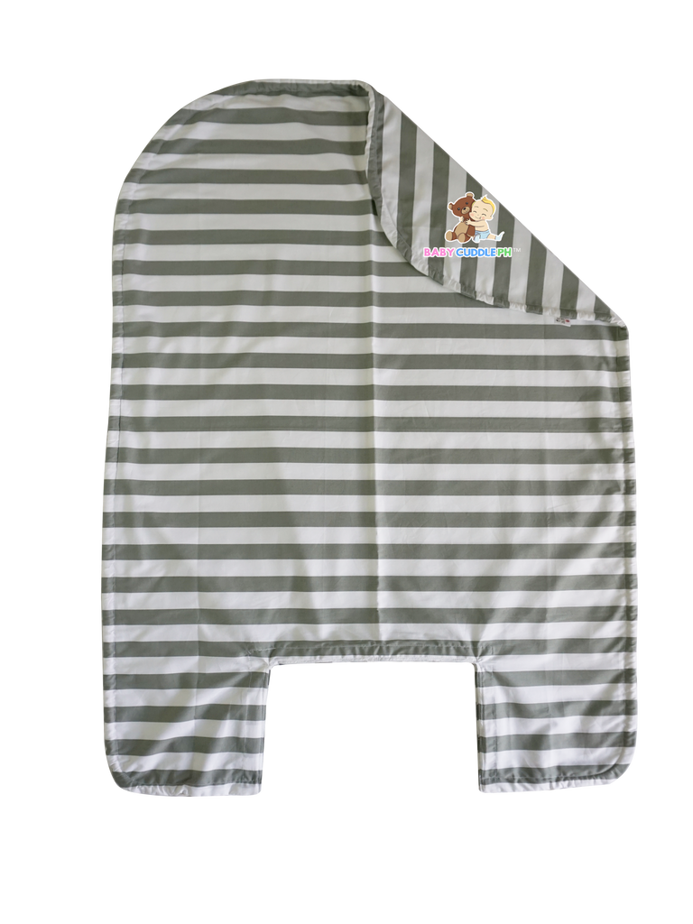 BabyCuddle Bed Cover - Big Stripes in Khaki (Limited Stock)