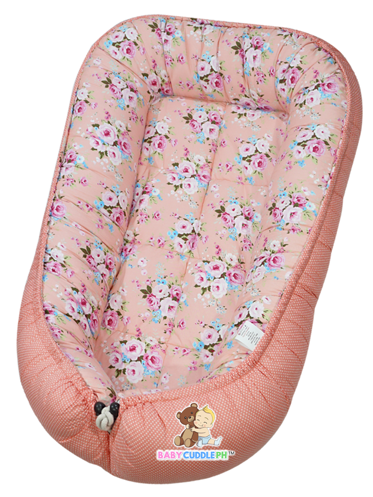 [PRE-ORDER] Flora in Dotted Peach (Limited Stock) - Babycuddle Bed