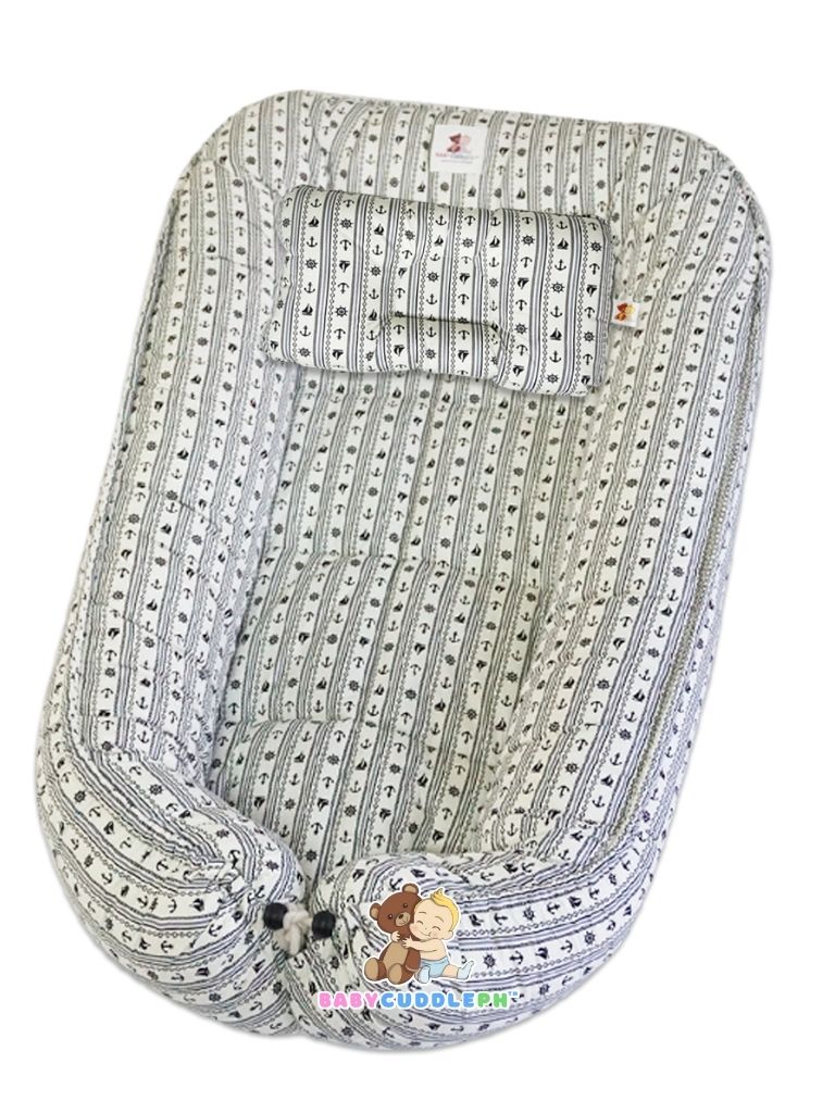 BabyCuddlePH™ Bed and Head Pillow - Anchor Stripes Collection (Best Seller)