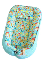 BabyCuddlePH™ Bed and Head Pillow - Baby Dolls in Teal (Limited Edition)