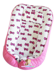 BabyCuddlePH™ Bed and Head Pillow - Big Pink Ribbons (Limited Stock)