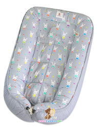 BabyCuddlePH™ Bed and Head Pillow - Little Bunny in Pastel Gray (Limited Stock)