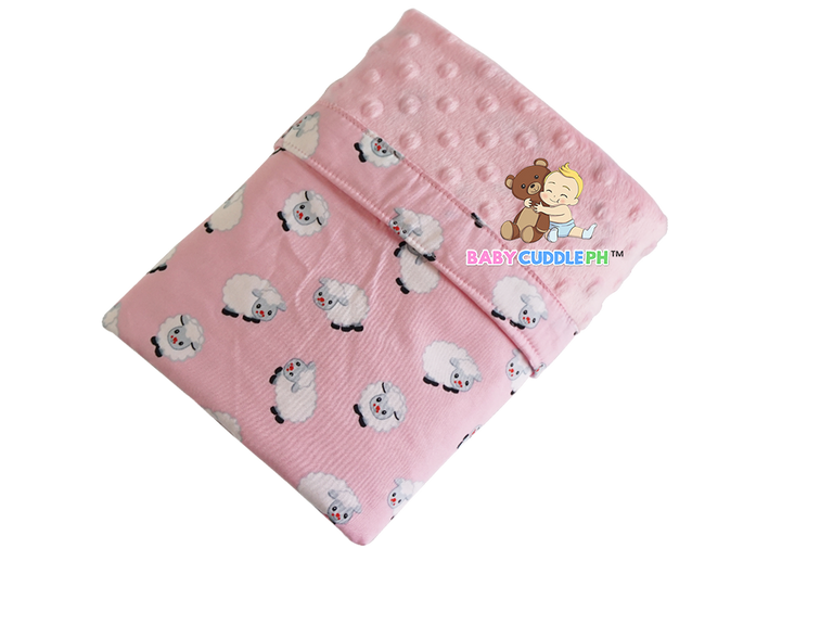 Little Sheep in Pink - Babycuddle Minky Blanket