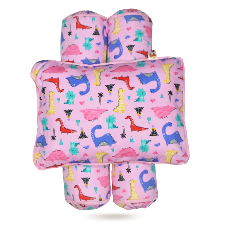 Babycuddleph Bolster Pillow Set Dino in Pink