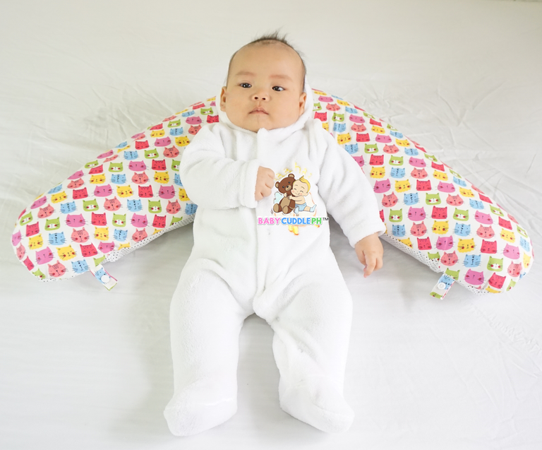 Babycuddle Nursing Pillow (Multi-use) - Cats in White