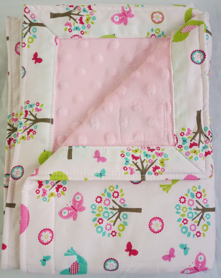 Birds and Butterflies  - Babycuddle Minky Blanket