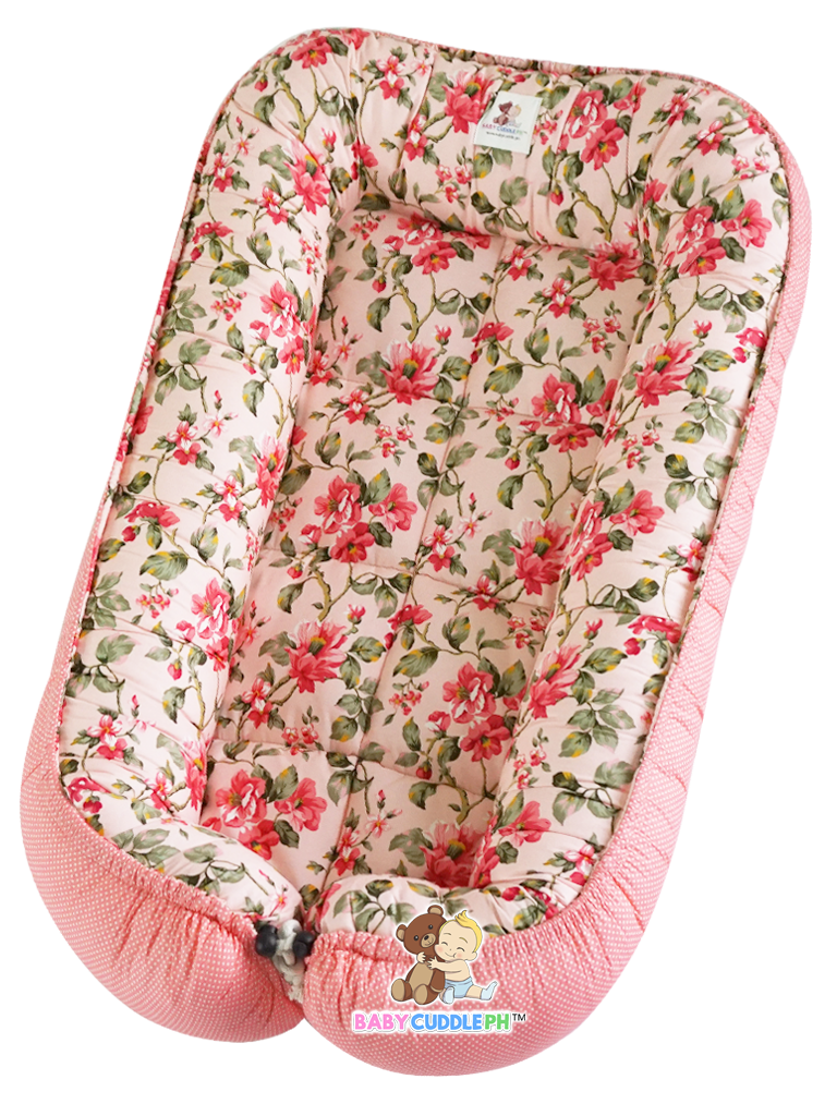 Flora in Peach Dotted (Limited Edition) - Bed and Head Pillow