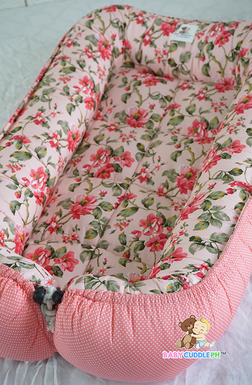 Flora in Peach Dotted (Limited Edition) - Bed and Head Pillow