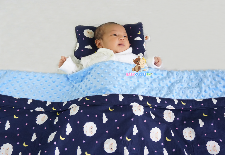 Babycuddle Head Pillow - Baby Sheep in Navy Blue
