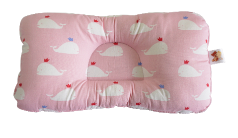 BabyCuddlePH™ Bed and Head Pillow - Baby Whale in Pink (Limited Stock)