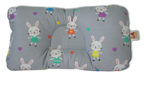 Little Bunny in Pastel Gray -  Babycuddle Head Pillow