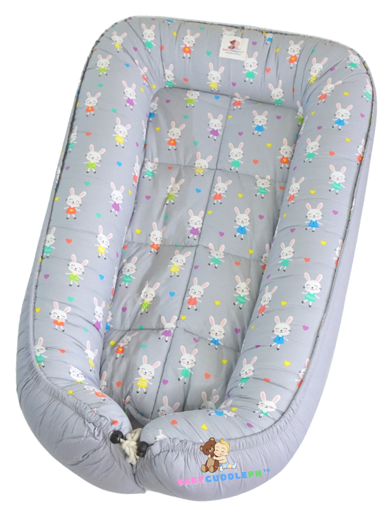 Little Bunny in Pastel Gray (Limited Stocks) - Bed and Head Pillow