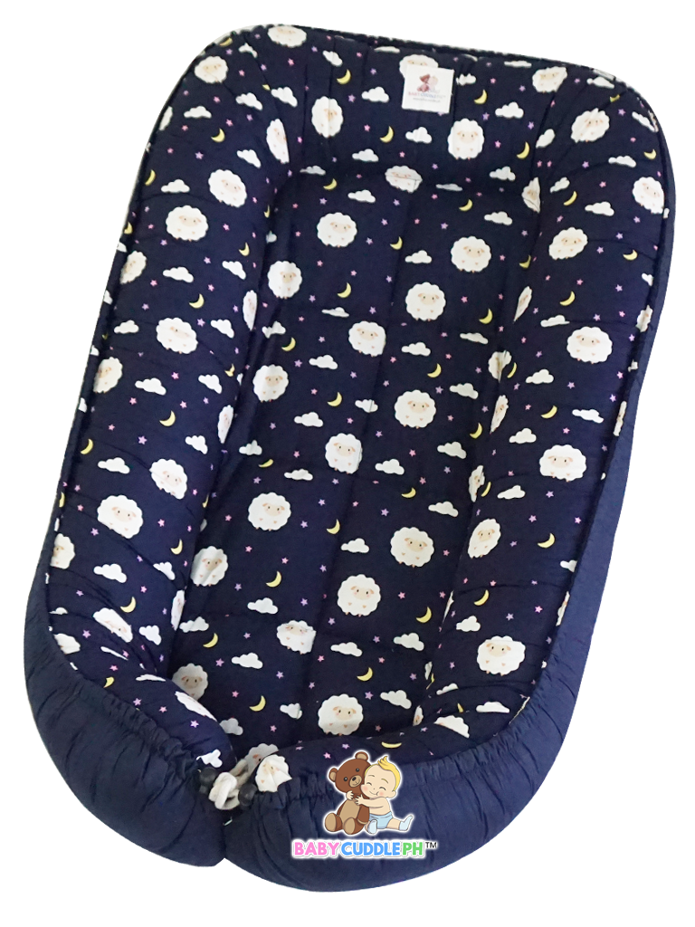 Baby Sheep in Navy Blue (Limited Edition) - Bed and Head Pillow