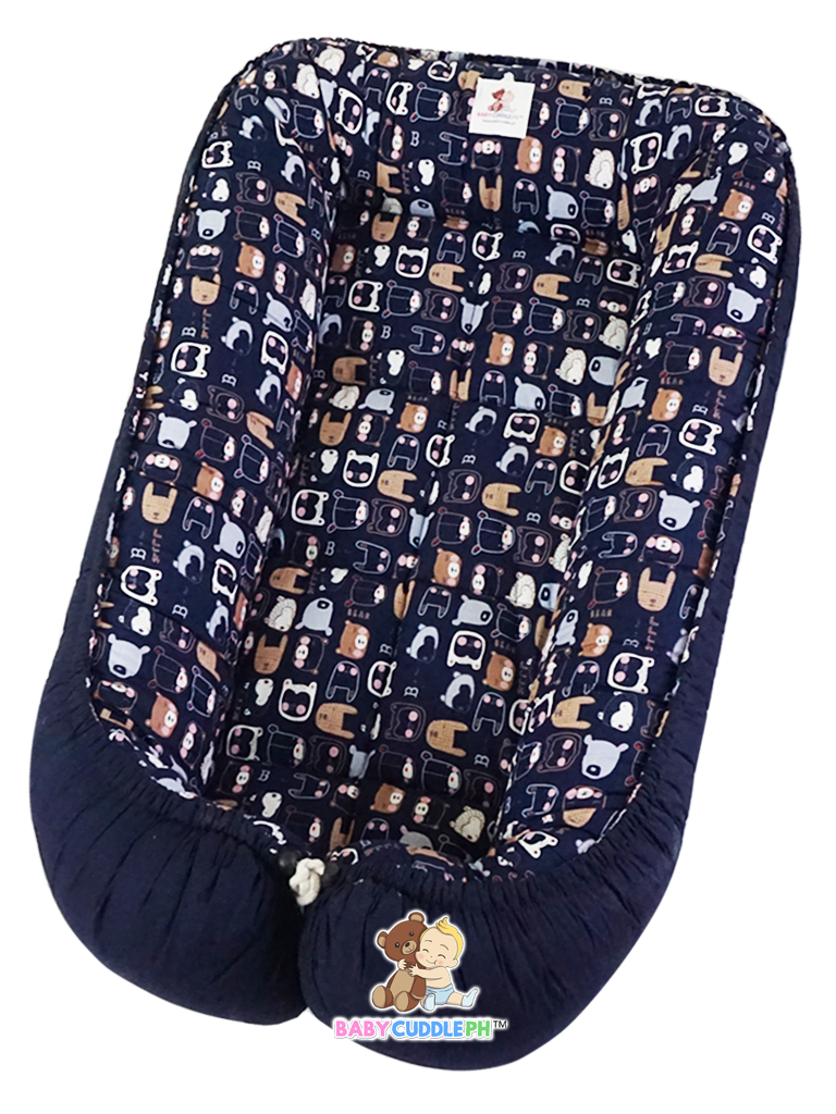 Little Bears in Navy Blue (Limited Edition) - Bed and Head Pillow