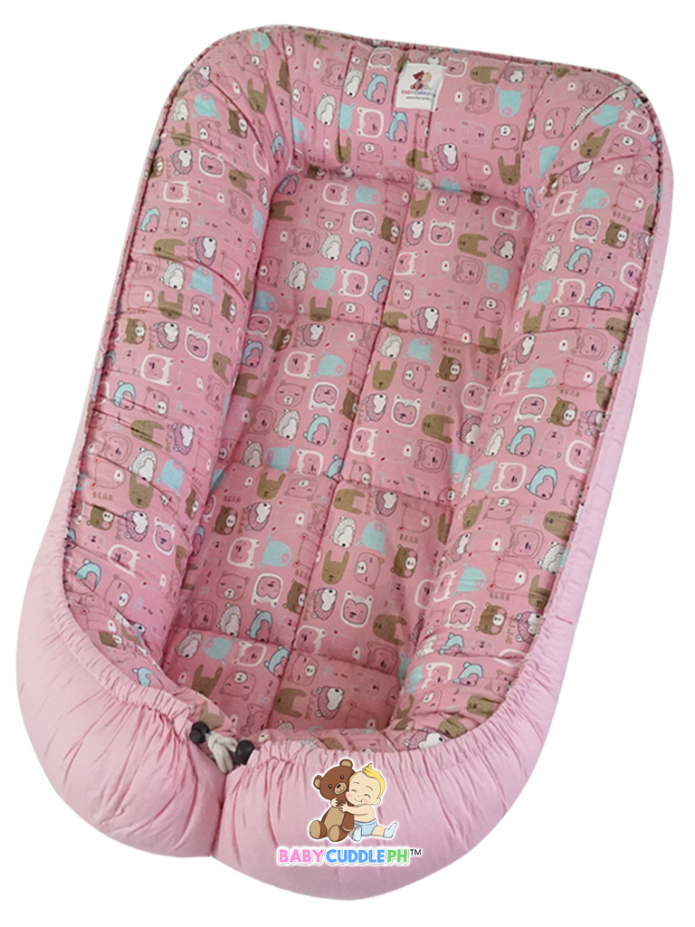 Little Bears in pink (Limited Edition) - Bed and Head Pillow