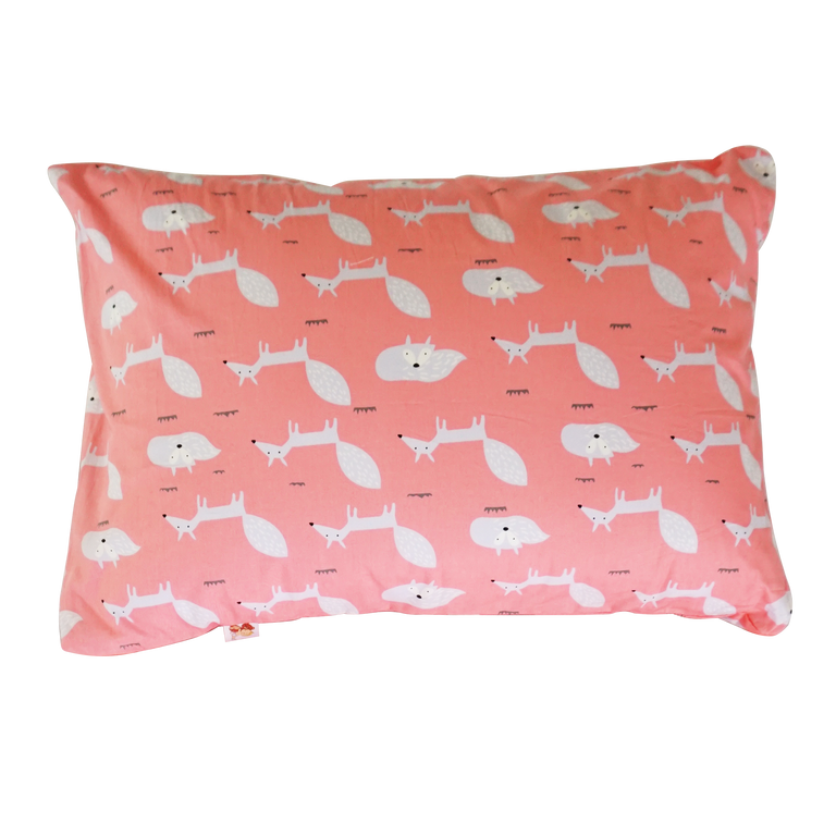 Little Fox in Coral -  Babycuddleph Toddlers kit (Pillow & Blanket)