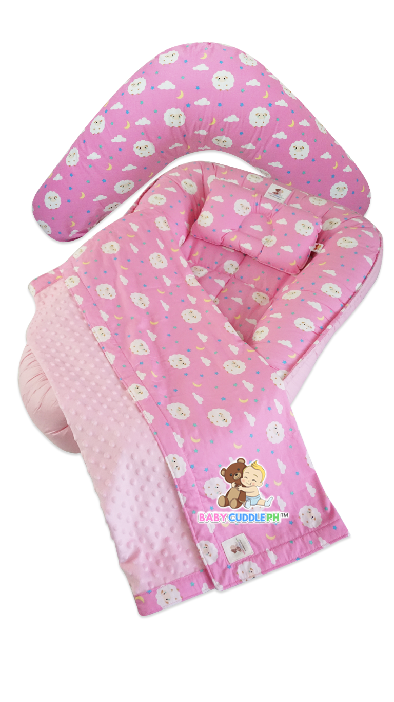 Babycuddleph Mom and Baby Set - Baby Sheep in Pink