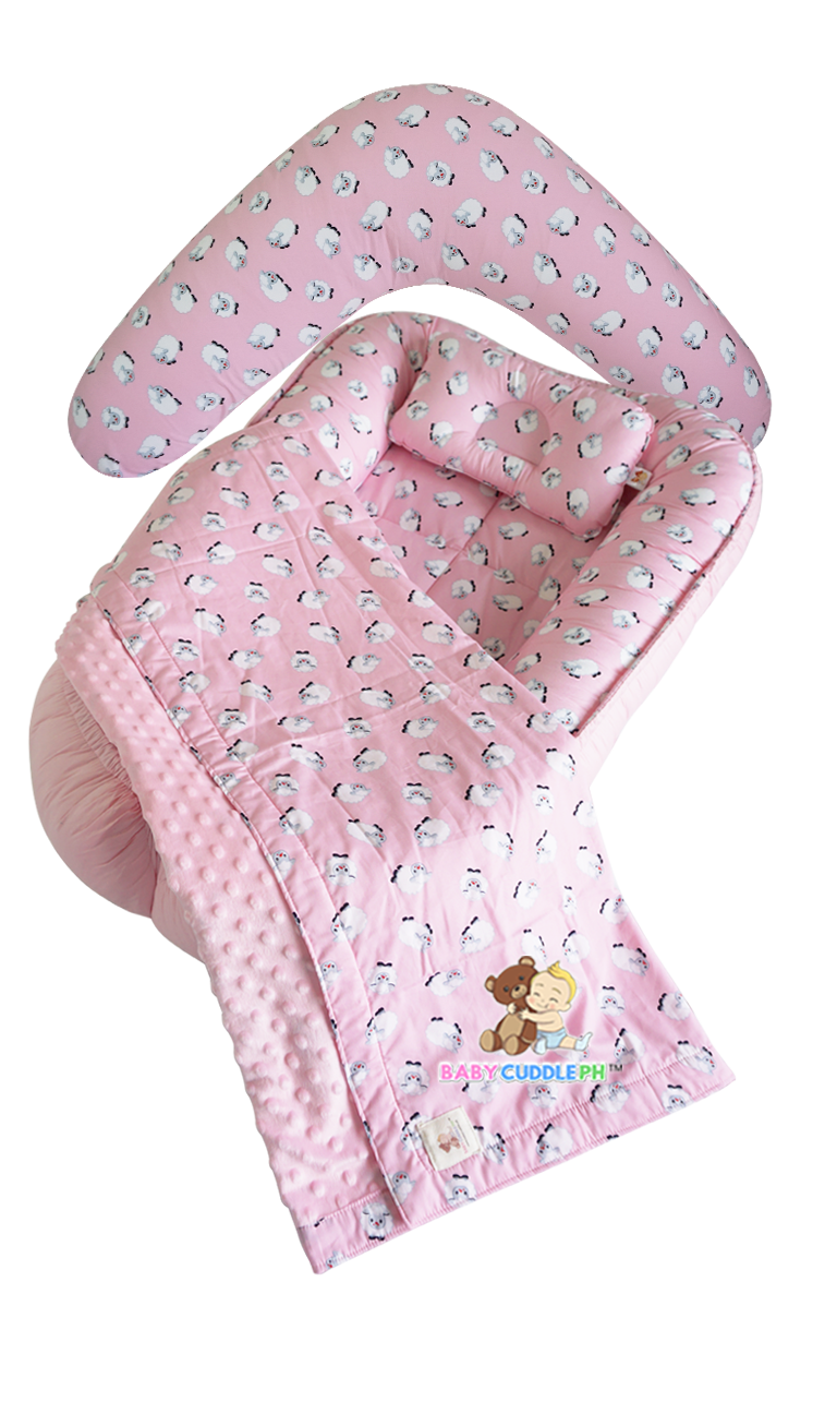 Babycuddleph Mom and Baby Set - Little Sheeps in Pink