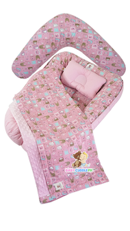 Babycuddleph Mom and Baby Set - Little Bears in Pink