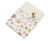 Baby Animals in Cream - Babycuddle Minky Blanket