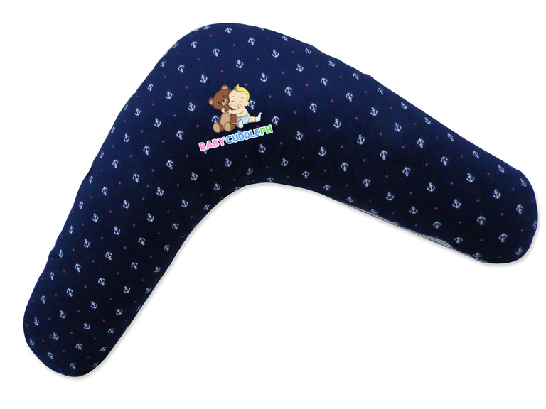 BabyCuddle Nursing Pillow (Multi-use) - Navy Blue Anchor (Limited Stock)