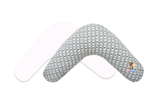 Babycuddle Nursing Pillow Cover - Anchor Stripes in White