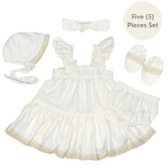 Five(5) Pieces Baptismal Tiered Dress
