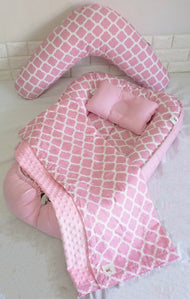 Babycuddleph Mom and Baby Set- Quarterfoil in Pink