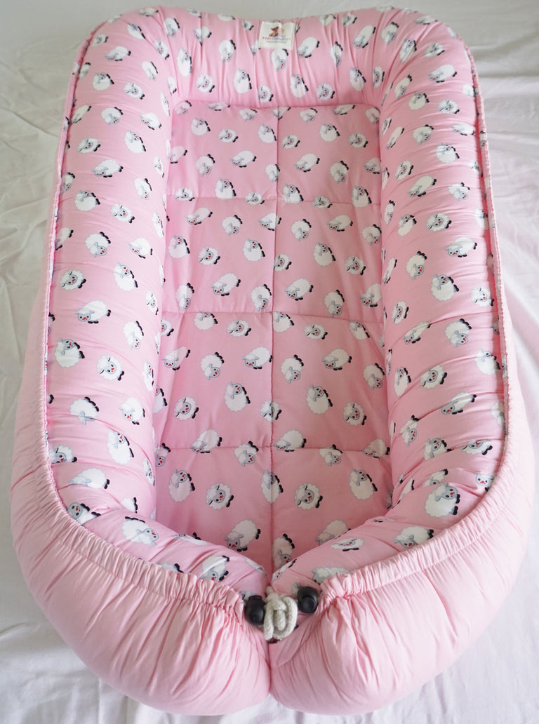 Little Sheep in Pink (Limited Stock) - Bed and Head Pillow