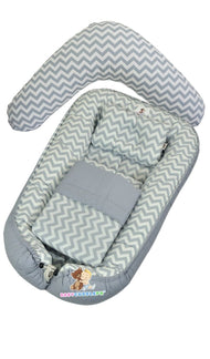 "PRE-ORDER" Babycuddleph Mom and Baby Set - Chevron Gray