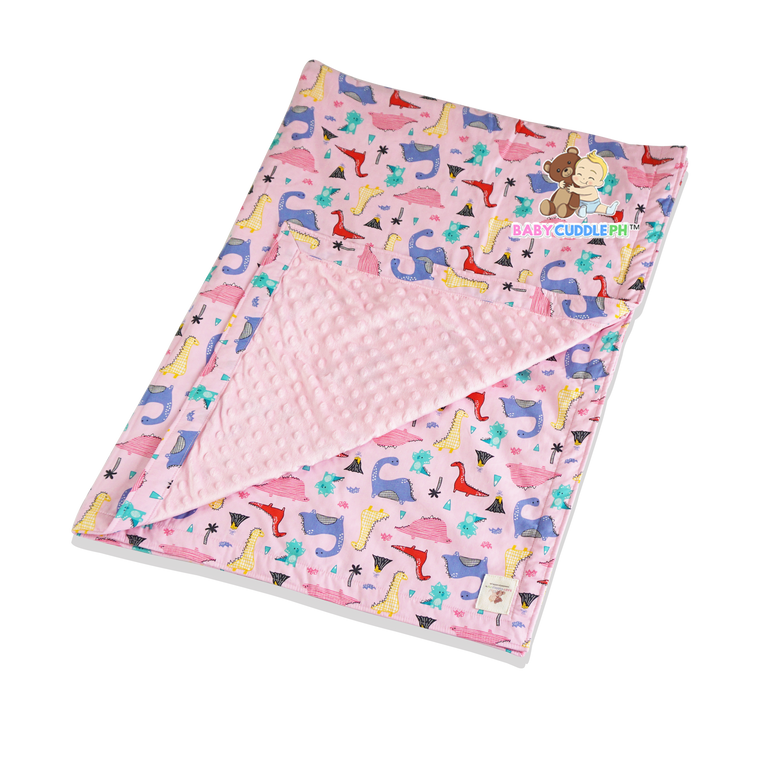 Little Dino in Pink -  Babycuddleph Toddlers kit (Pillow & Blanket)
