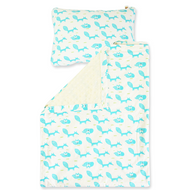 Little Fox in White Teal -  Babycuddleph Toddlers kit (Pillow & Blanket)