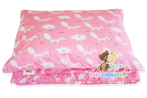 Little Fox in Pink -  Babycuddleph Toddlers kit (Pillow & Blanket)