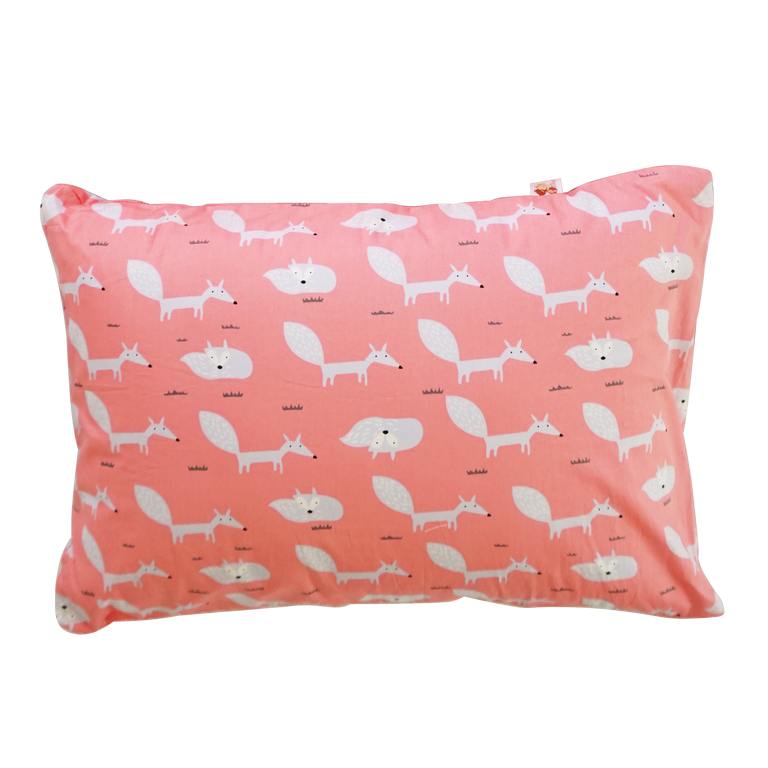 Little Fox in Coral -  Babycuddleph Toddlers kit (Pillow & Blanket)