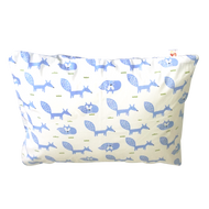 Little Fox in White Blue -  Babycuddleph Toddlers kit (Pillow & Blanket)